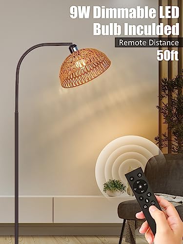 Brilvibera Boho Floor Lamp with Remote and Dimmable Bulb - Image 4