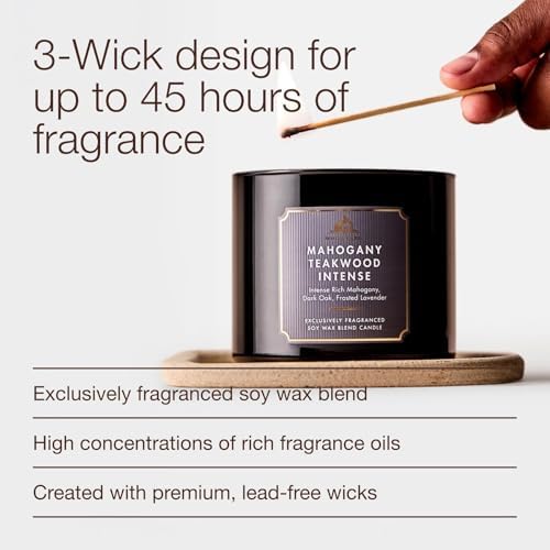 Bath & Body Works 3-Wick Candle, Mahogany Teakwood Intense, 2 Pack - Image 4