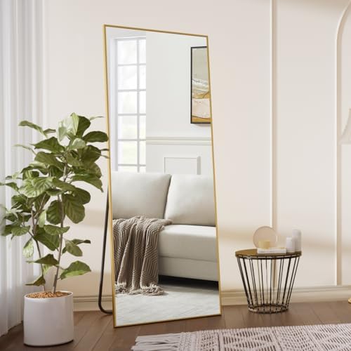Koonmi 64"x21" Floor Mirror Full Length, Large Gold Mirror - Image 6