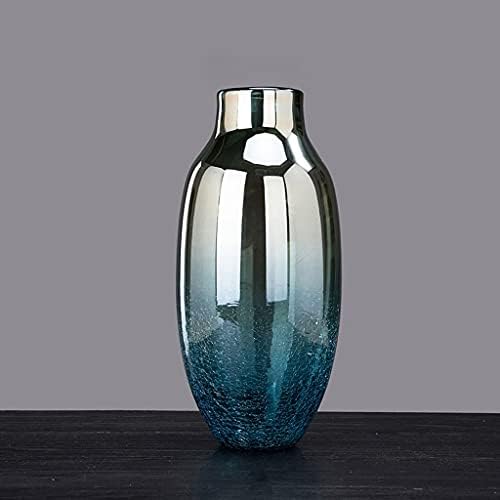 GRFIT Decorative Vase Blue Electroplated Glass Vase Home Coffee Table Office Desktop Restaurant Decoration Vase Handmade Vase Ceramic Vase Glass Vase Hydroponic Flower Vase (Size : B) - Image 3