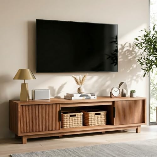 TV Stands for Living Room, 70" Mid Century Modern Entertainment Center by ALPEN