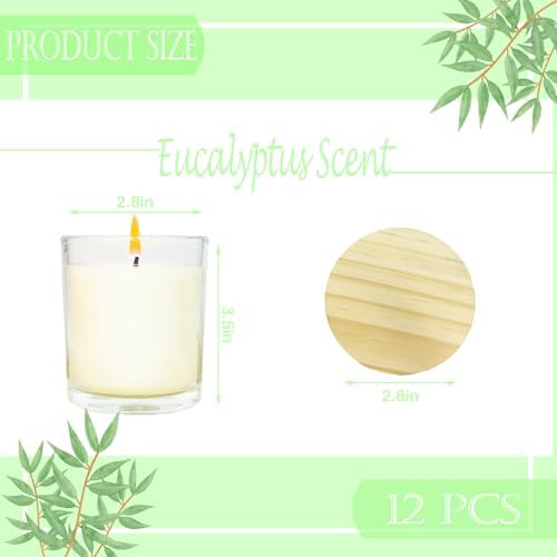 12 Pcs 6 Oz Mini Soy Candles,Eucalyptus Scented Bulk Candle Set,Aromatherapy Candle,Great Stress Relieving Scented Candles for Girls as a Gift for Birthdays, Weddings Party Favors! - Image 2