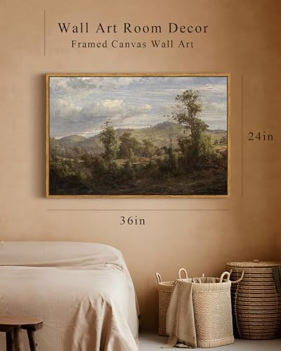 InSimSea Framed Canvas Wall Art Vintage Decor, Nature Landscape Paintings Artwork, Large Prints Farmhouse Decor, Retro Wall Decoration for Bedroom Living Room Bathroom, 24"x36" - Image 4