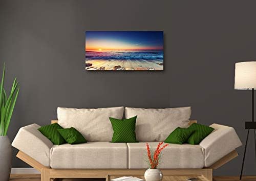 Beach Wall Art Sea Ocean Landscape Picture Print Canvas Wall Art Modern Giclee Artwork Home Decor Stretched and Framed Ready to Hang,2cm Thick Frame, Waterproof Artwork - Image 2
