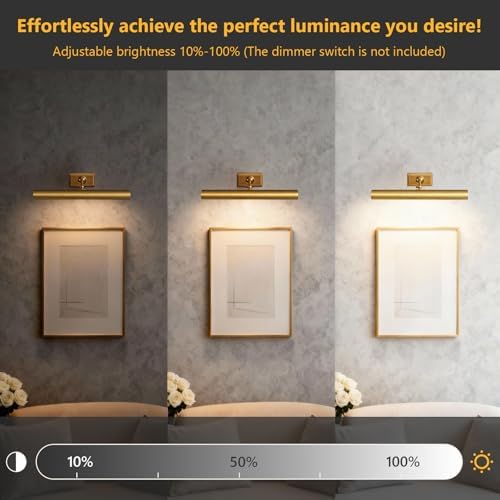 18 inch Picture Lights for Wall Hardwired 2PK Brass Picture Lighting - Image 4