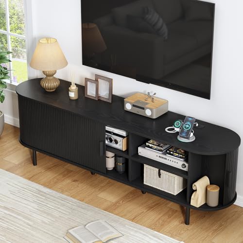 ComfyCorner 70.8" Mid Century Modern TV Stand with Sliding Doors for 65" TV - Image 3