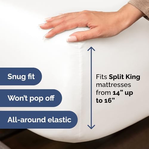 Flex Top Split Head King 4 Piece Sheet Set - Soft & Cooling - Antique White - Image 5