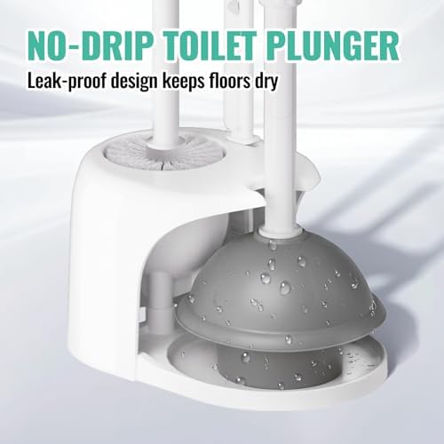 3in1 Toilet Brush and Plunger Set with Slim Crevice Tool and Holder - Image 4