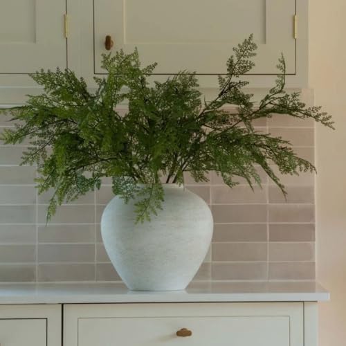 SilkSerenade Large Round Vase for Bedroom Kitchen Living Room Table, Contemporary Farmhouse Decorative Flowers Iron Vases, Rustic Earthy Japandi Wabi Sabi Modern Centerpieces (Brushed Round Large) - Image 6