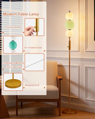 Lightdot Globe Floor Lamp with 3 Color Temperatures LED Bulbs Included,63in - Image 7