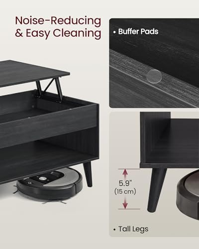 VASAGLE Lift Top Coffee Table with Hidden Storage, Gas Spring - Image 6