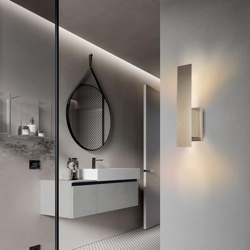 Edwarmlux Indoor Wall Sconces, Modern Wall Lights, Up and Down Wall Mount Light, Dimmable Hardwired Wall Light for Bedroom, Living Room, Hallway, GU10 Bulbs Excluded, 2 Pack (Brushed Nickel) - Image 3
