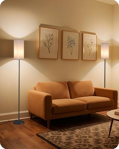 2Pack 64.2” Dimmable Floor Lamp for Living Room with Remote & Foot Switch, Corner Floor Lamp for Bedroom, Includes A19 Bulb, Modern Standing Tall Lamp, ETL Listed White and Black CW17LDP205 - Image 7