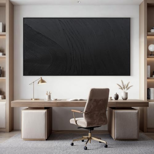 large black abstract wall art modern Hand-drawn canvas wall art decor for living room Line texture abstract wall decor Artwork for Walls pictures for bedroom office study Aesthetic Home Wall Decoration 39"×78" - Image 6