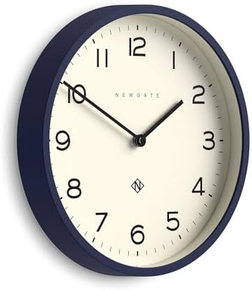 NEWGATE® Number Four Echo wall Clock | Modern Round Clock | 12" | Midnight Blue | Easy to Read Numbers | Ideal for Kitchen, Living Room or Office by NEWGATE