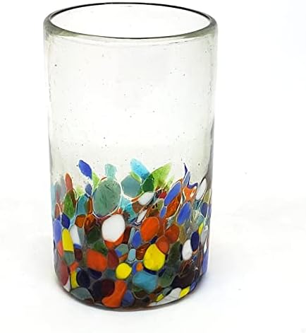 Clear & Confetti 14 oz Drinking Glasses (set of 6), Recycled Glass, Lead-free, Toxin-Free (Drinking) - Image 2