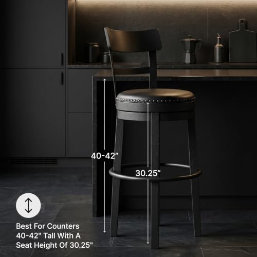 Signature Design by Ashley 30" Swivel Bar Height Bar Stool, Antiqued Black - Image 4