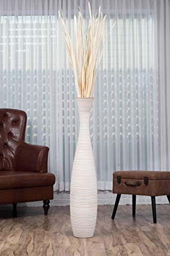 Leewadee Large Floor Vase 41 inches Mango Wood for Pampas Grass, Dried Flowers - Image 2