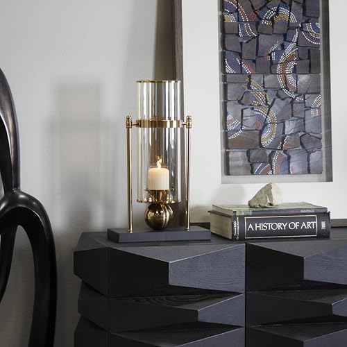 CosmoLiving by Cosmopolitan Metal Hurricane Lamp 10" x 5" x 17" - Image 5