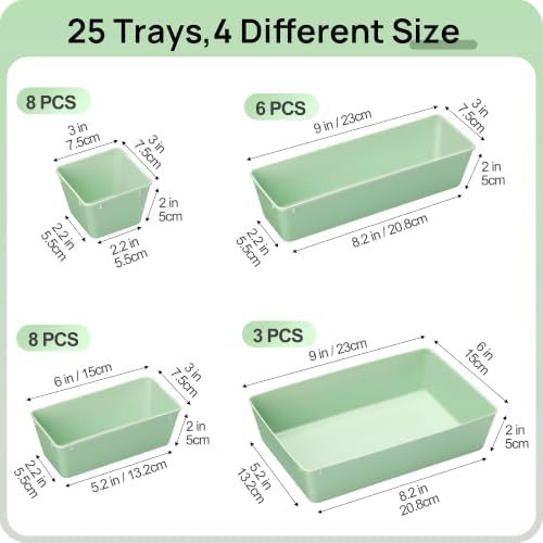 Vtopmart 25 Pack Plastic Drawer Organizers with Anti-slip Rubber Pads - Image 2