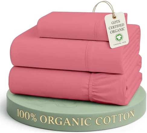 LANE LINEN Twin XL Sheets 100% Organic Cotton Cooling Soft - Mineral Red by LaneLinen
