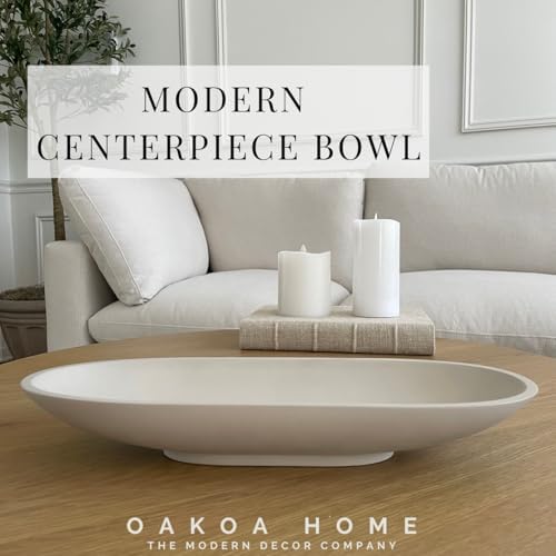 OAKOA Long Decorative Bowl - Dough Bowl Centerpiece - Oval Decorative Bowl - Image 3