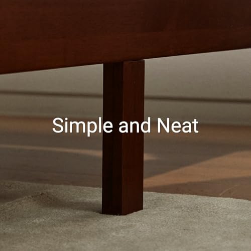 LIFEMENT Twin Bed Frame Classic Wood Platform, Noise Free, Under Bed Storage, No Box Spring Needed, Easy Assembly, Cherry - Image 4