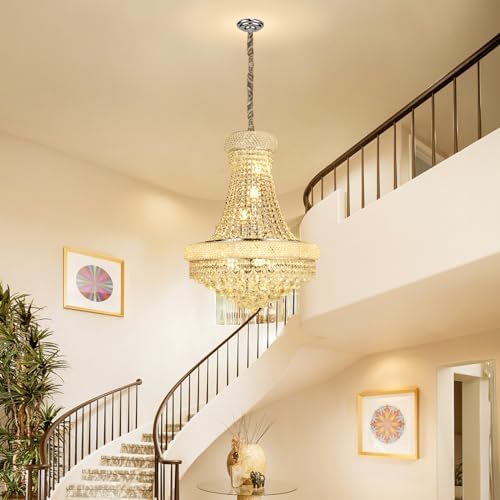 Chrome Crystal Chandeliers for Dining Room，12-Lights D22 Inch - Image 5