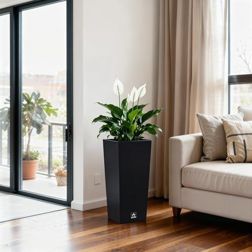 Tall Outdoor Planter 30 Inch 2-Pack, Tapered Design with Drainage Holes - Image 6