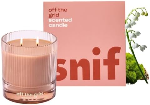Off The Grid Luxury Scented Candle by Snif, Warm and Calming Candle, 50+ Hours, 100% Cotton Fiber Wicks, Soy Wax Blend, Non-Toxic, Vegan, 8.5 oz by Snif