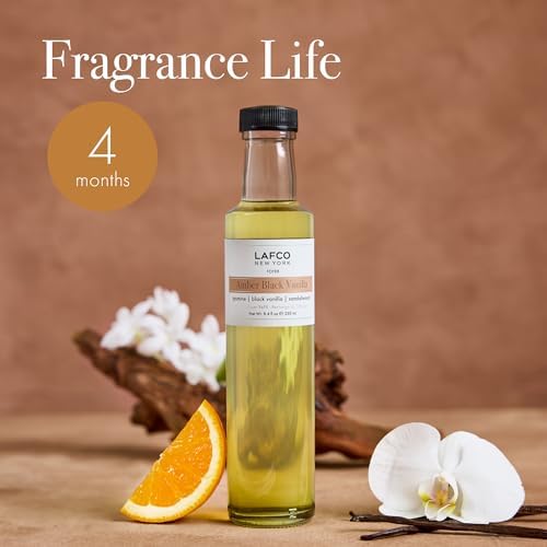 LAFCO New York Reed Diffuser Refill, Amber Black Vanilla - 8.4 oz - Up to 4-Month Fragrance Life - Includes Natural Wood Reeds - Free of Dyes & Propellants - Made in the USA - Image 4