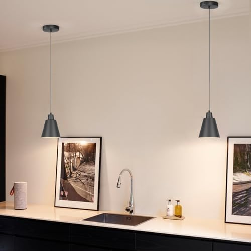 Black Pendant Light Kitchen Island, Hanging Kitchen Lights, 3-Pack - Image 7