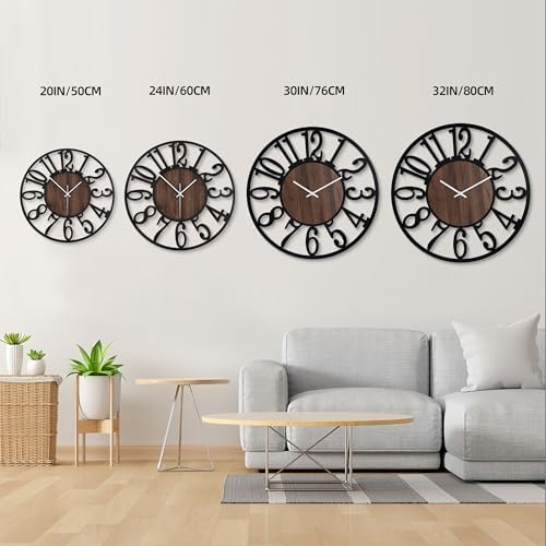 20 Inch Large Metal Wall Clock with Voice and Light Sensor Night Light, Glow in The Dark Non-Ticking Silent Battery Operated Decorative Oversized Wall Clock for Bedroom Living Room Decor - Image 6