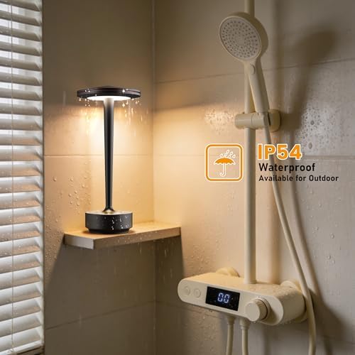 Cordless Rechargeable LED Table Lamp Set of 2 Black - Image 6