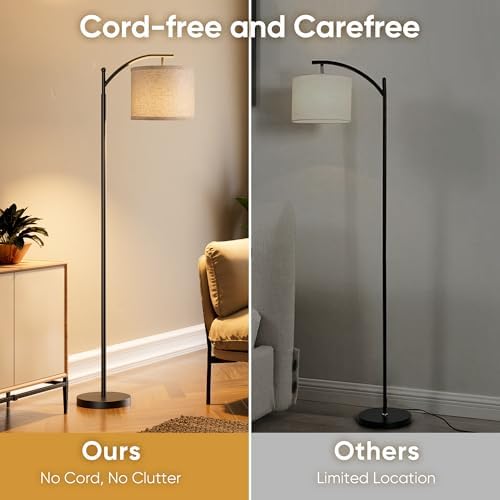 Battery Operated Floor Lamp, RGB Dimmable Cordless Standing Lamp with Remote Control for Living Room, Tall Floor Lamp for Bedroom -Black - Image 3
