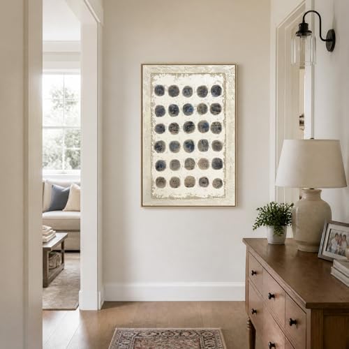 SAFERRYHOME Abstract Hand Painted Neutral Wall Art, 24"x36" Framed - Image 7