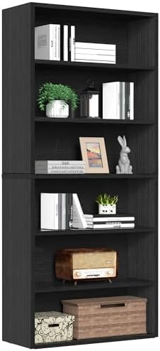 Sweetcrispy 6 Shelf Bookcase Open Display Bookshelf Storage Organizer by Sweetcrispy