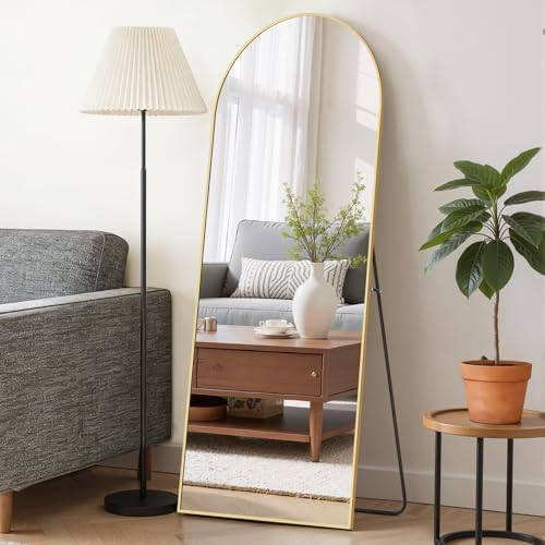 Mirror Full Length 58"x19", Arched Full Body Floor Mirrors with Stand by SageNest