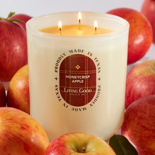 Honeycrisp Apple Beeswax Candle, Fresh Apple Scented Candle, 90+ Hr Burn by LivingGoodCandleCo