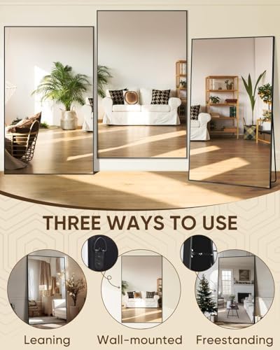 Antok Full Length Mirror, 82"x44" Floor Mirror for Bedroom, Dorm, Black - Image 7