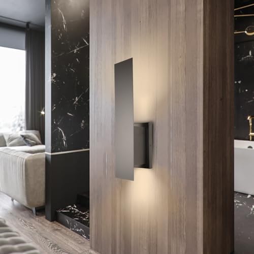Edwarmlux Indoor Wall Sconces, Modern Wall Lights, Up and Down Wall Mount Light, Dimmable Hardwired Wall Light for Bedroom, Living Room, Hallway, GU10 Bulbs Excluded (Matt Black) - Image 3