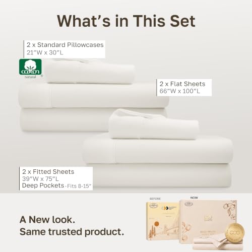 California Design Den 2-Pack Soft 100% Cotton Sateen Twin Sheets Set - Image 3