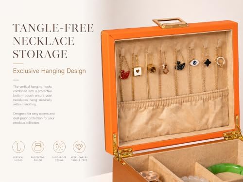 Genuine Leather Jewelry Box Organizer for Women - Image 4