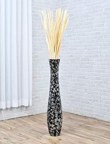 Leewadee Large Floor Vase 34 inches Mango Wood for Pampas Grass, Dried Flowers - Image 3