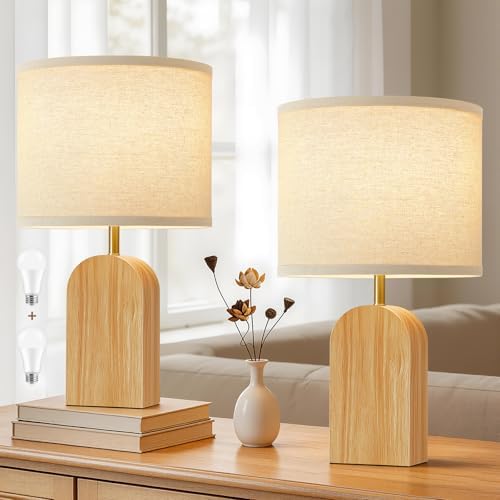 Table lamps for Bedroom Living Room,19" Bedside Lamps Set of 2,Burlywood by WelcometoEJIAXIN