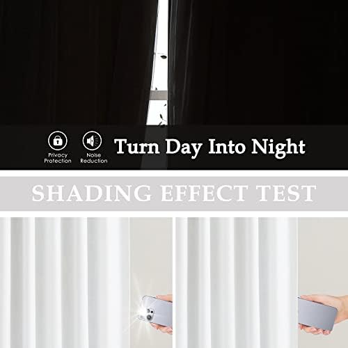 Vision Home White Pinch Pleated Full Blackout Curtains Thermal Insulated Window Curtains 63 inch for Living Room Bedroom Room Darkening Pinch Pleat Drapes with Hooks Back Tab 2 Panel 40" Wx63 L - Image 4