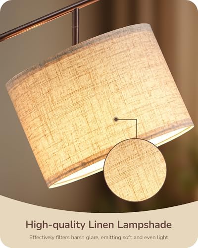 EDISHINE 64.7IN Brown Floor Lamp for Living Room with Remote, Standing Lamp - Image 5
