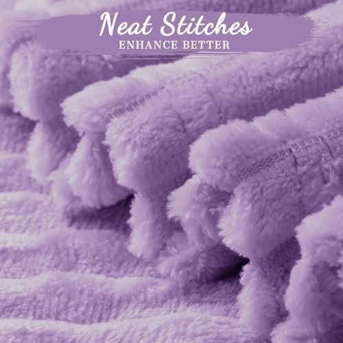 Buryeah 6 Pcs Flannel Blankets Bulk,Fall Outdoor Wedding, Pale Purple - Image 3