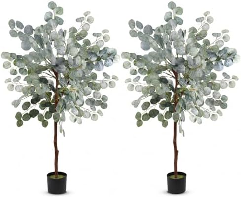 Artificial Eucalyptus Trees, 4FT, 2 Pack by NOXINDADECOR