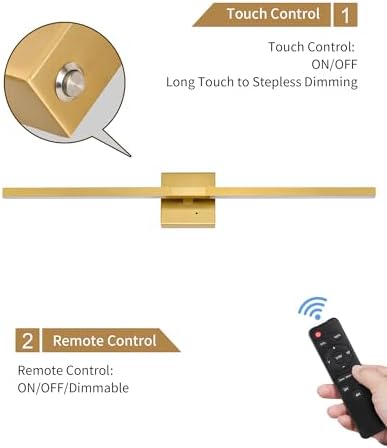 Rayogale Gold Battery Operated Wall Sconces with Remote Control - Image 4